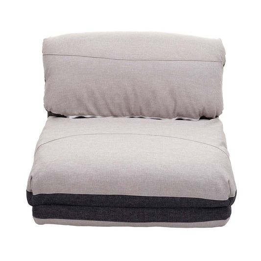 Cosmo Casa - Slaapfauteuil - Opklapbaar design - Stof/textiel - Donkergrijs-lichtgrijs