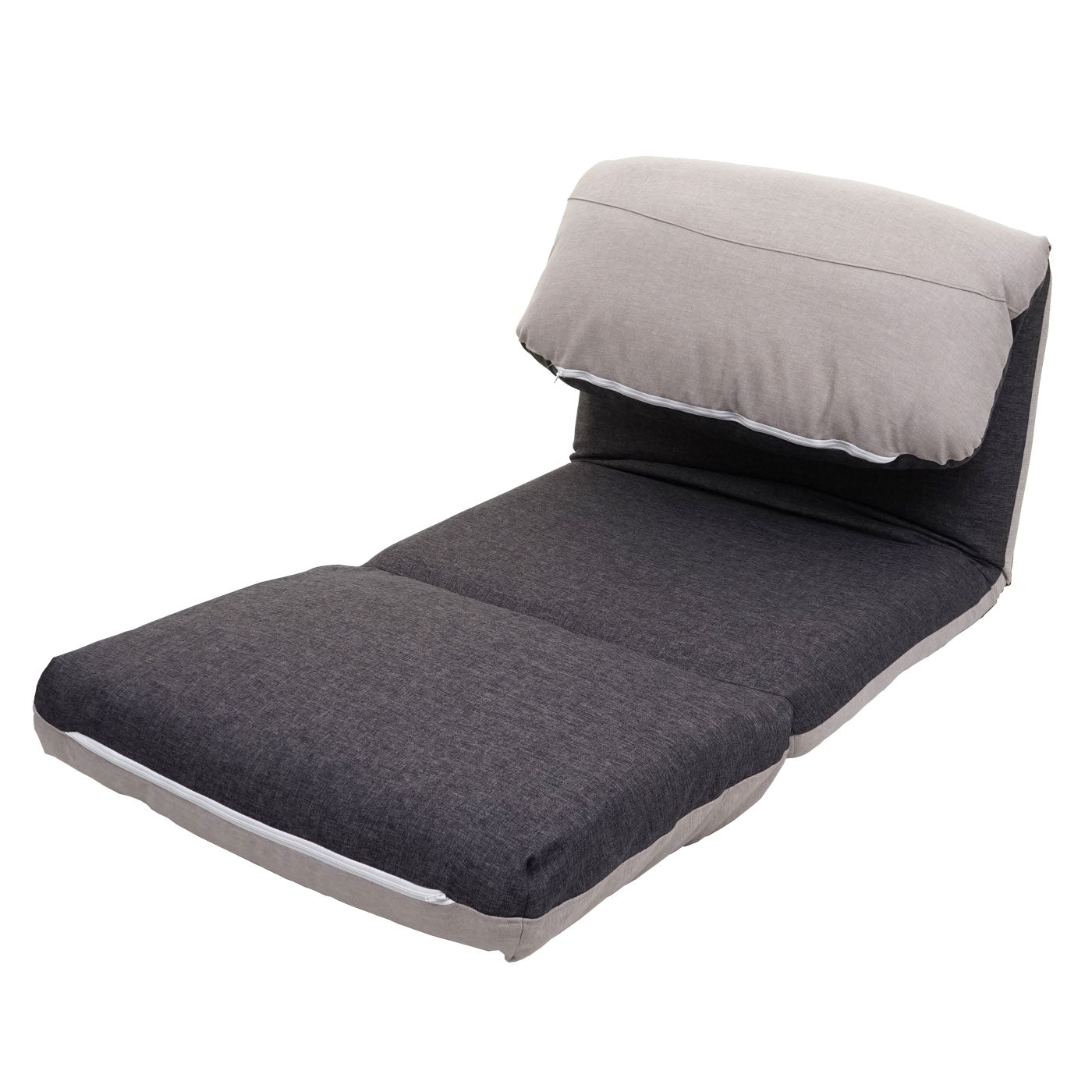 Cosmo Casa - Slaapfauteuil - Opklapbaar design - Stof/textiel - Donkergrijs-lichtgrijs