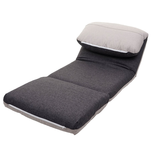 Cosmo Casa - Slaapfauteuil - Opklapbaar design - Stof/textiel - Donkergrijs-lichtgrijs