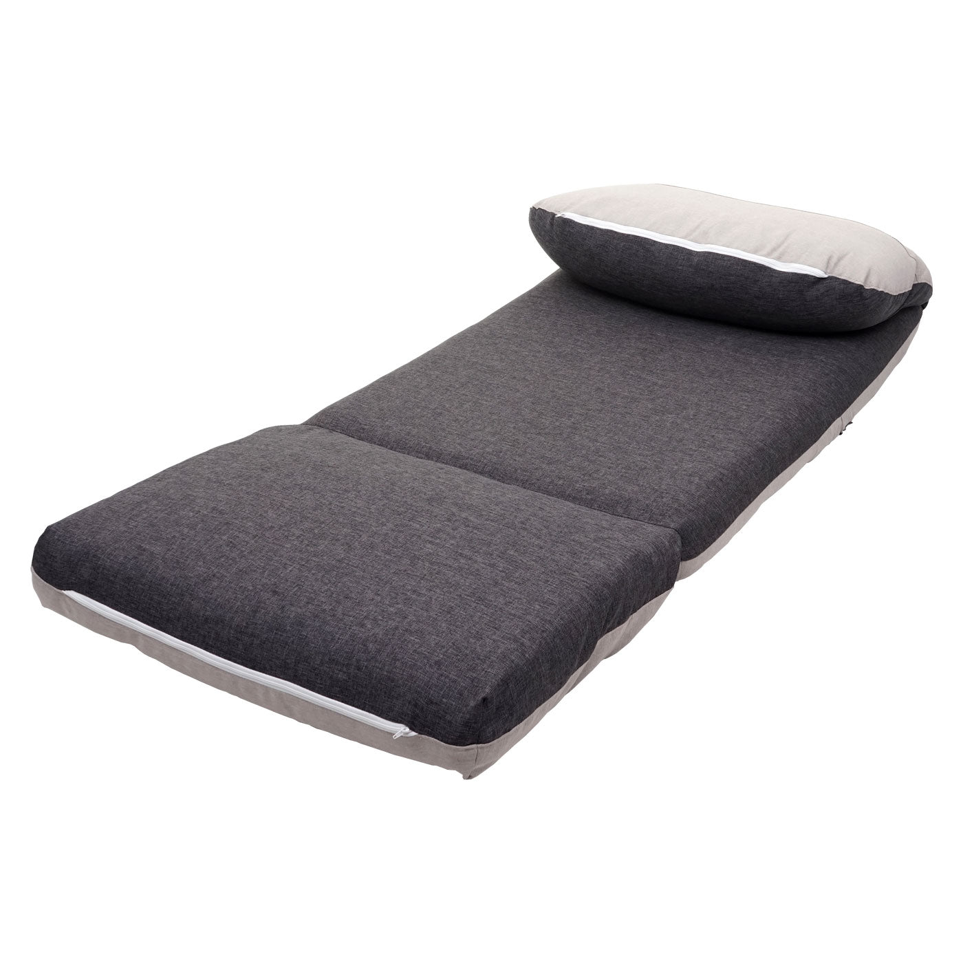 Cosmo Casa - Slaapfauteuil - Opklapbaar design - Stof/textiel - Donkergrijs-lichtgrijs