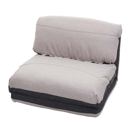 Cosmo Casa - Slaapfauteuil - Opklapbaar design - Stof/textiel - Donkergrijs-lichtgrijs