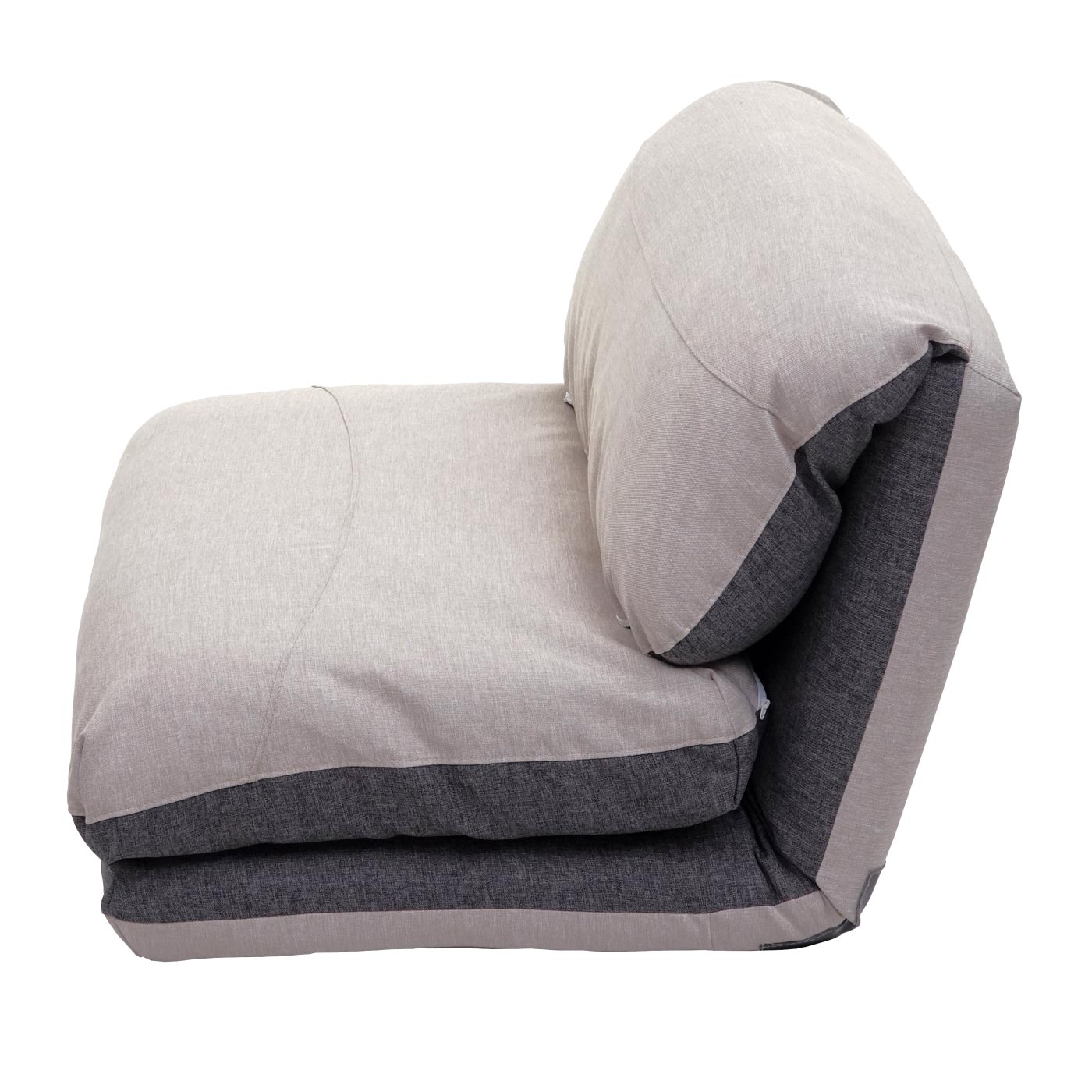 Cosmo Casa - Slaapfauteuil - Opklapbaar design - Stof/textiel - Donkergrijs-lichtgrijs