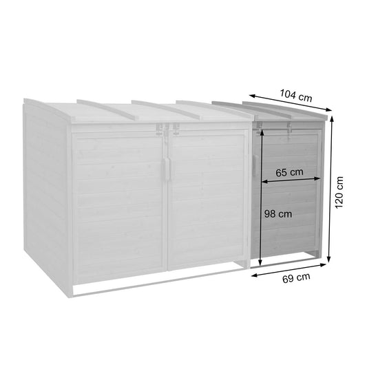 Cosmo Casa - Afvalbakverlengstuk - Voor 1-2-bak systeem - Hout - Bruin - 120x68x104cm