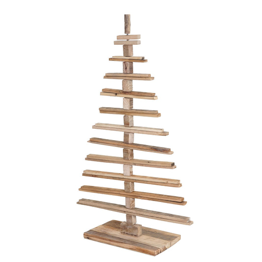 Cosmo Casa - Decoratieve kerstboom - Shabby - Hout - Naturel - 130×82×82 cm
