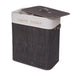 Cosmo Casa - Wasmand - 2 compartimenten - Bamboe - Donkergrijs - 63×55×34 cm