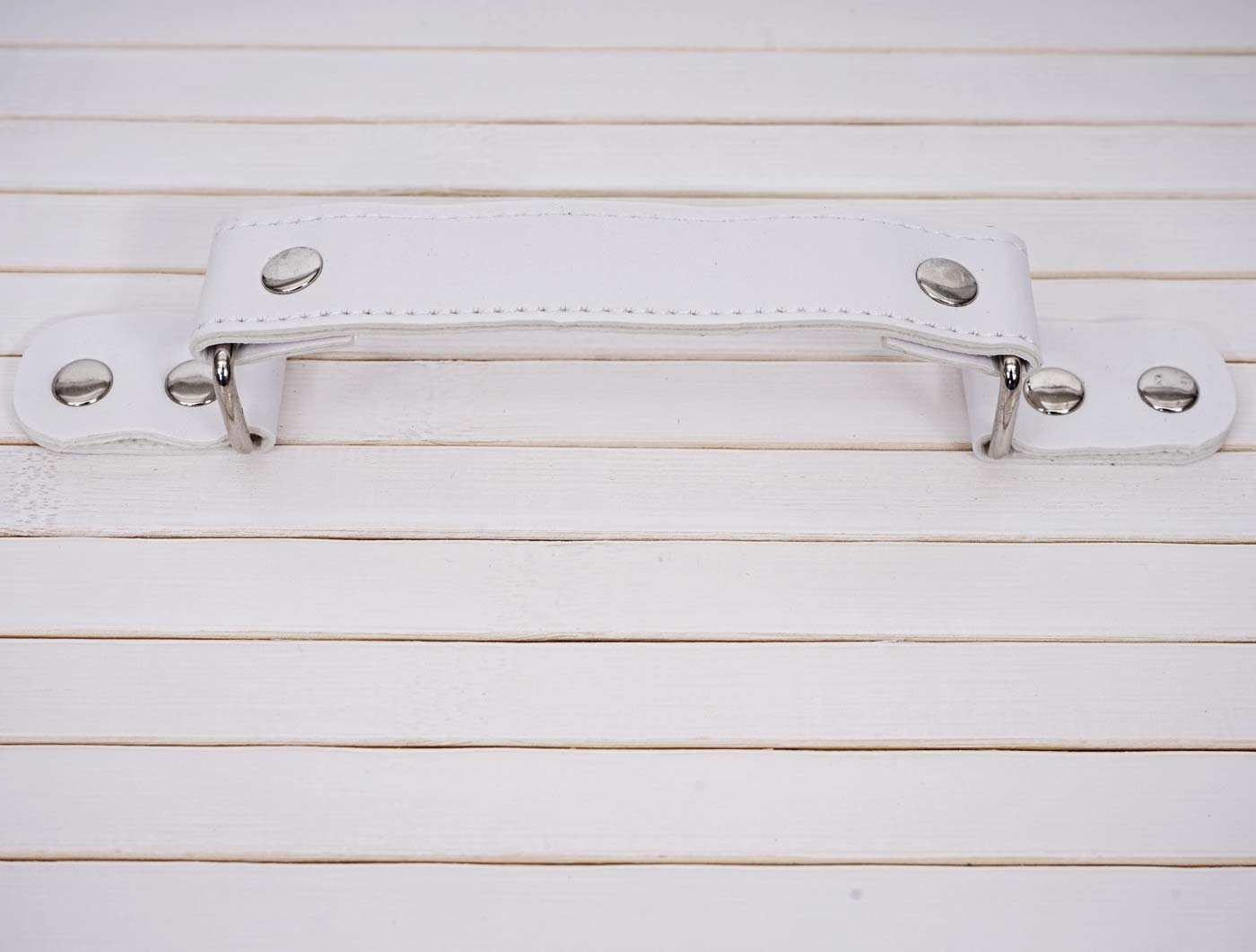 Cosmo Casa - Wasmand - 2 compartimenten - Bamboe - Wit - 63×55×34 cm