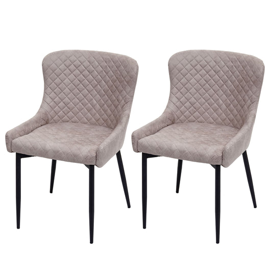 Cosmo Casa - Eetkamerstoelen set van 2 - Vintage stijl - Metaal - Grijs