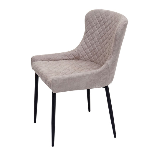 Cosmo Casa - Eetkamerstoelen set van 2 - Vintage stijl - Metaal - Grijs