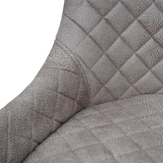 Cosmo Casa - Eetkamerstoelen set van 2 - Vintage stijl - Metaal - Grijs