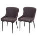 Cosmo Casa - Eetkamerstoelen set van 2 - Vintage stijl - Metaal - Donkergrijs