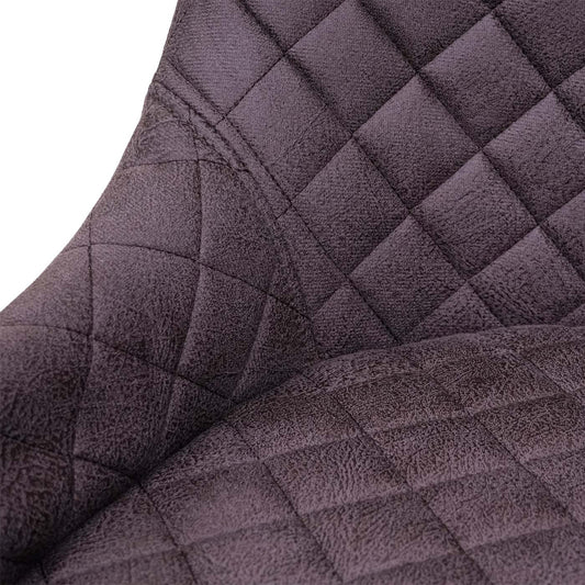 Cosmo Casa - Eetkamerstoelen set van 2 - Vintage stijl - Metaal - Donkergrijs