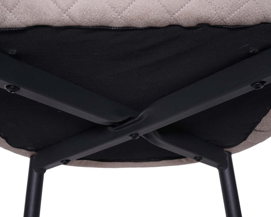 Cosmo Casa - Set van 2 Barkrukken - Voetenbank - Textiel - Grijs