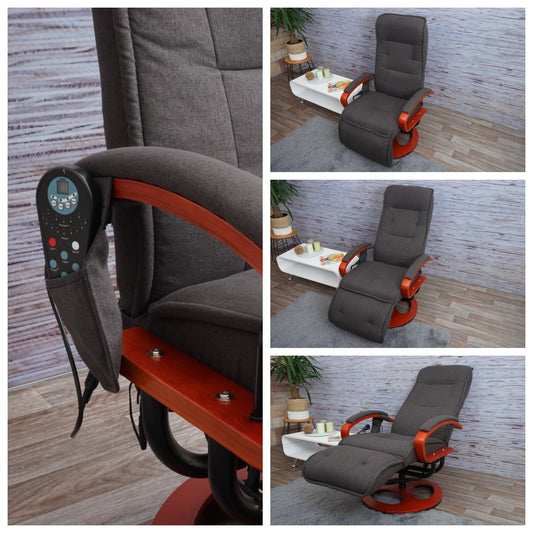 Cosmo Casa - Relaxfauteuil - Massagefauteuil met Stof - Stof - Donkergrijs