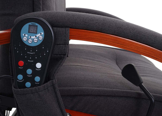 Cosmo Casa - Relaxfauteuil - Massagefauteuil met Stof - Stof - Donkergrijs