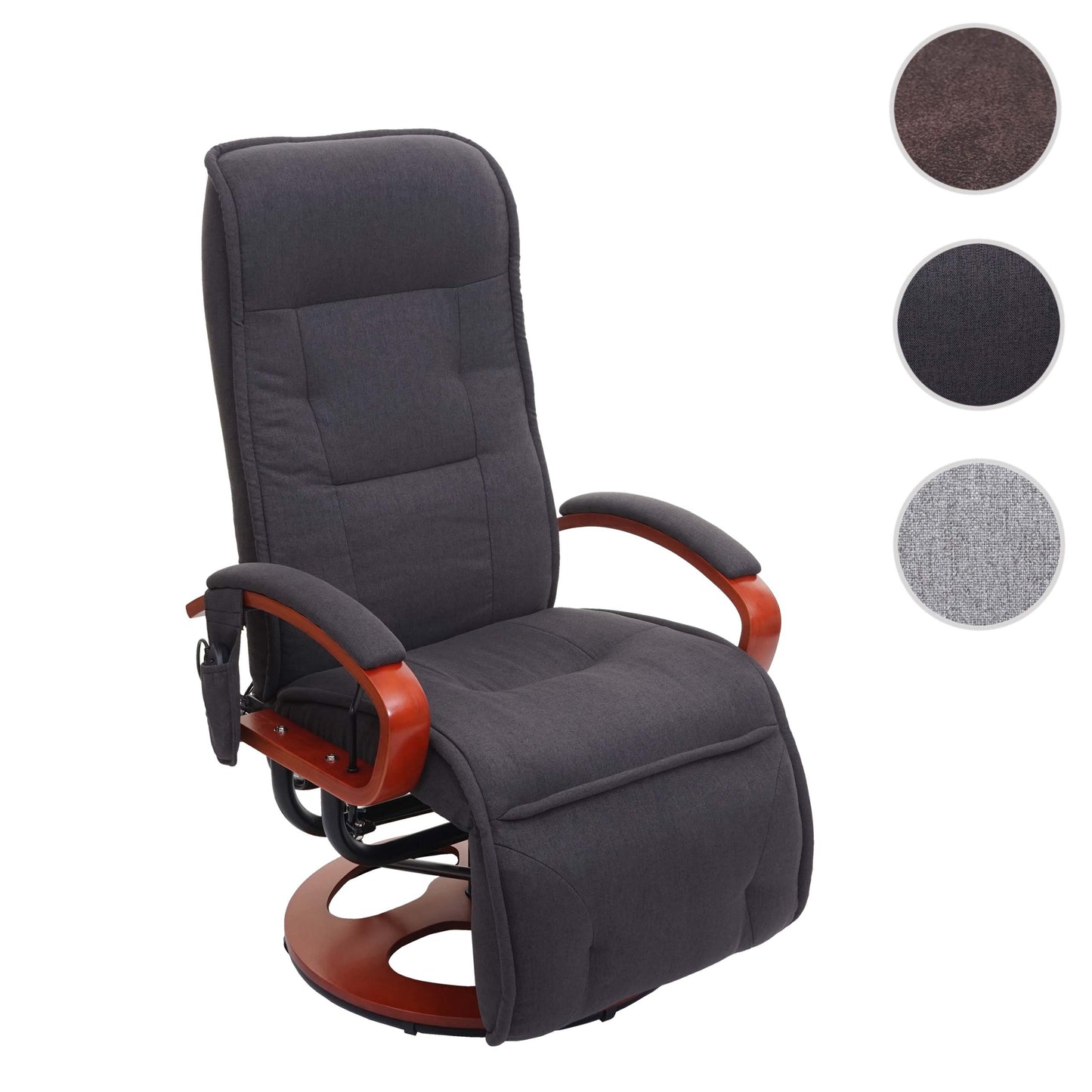 Cosmo Casa - Relaxfauteuil - Massagefauteuil met Stof - Stof - Donkergrijs