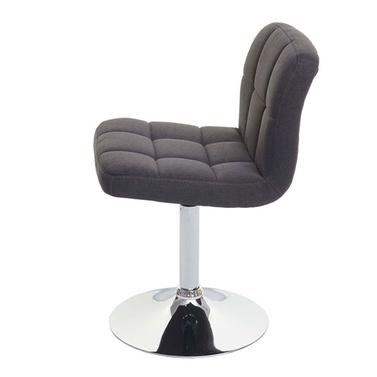 Cosmo Casa - Set van 2 eetkamerstoelen Kavala - Draaiende keukenstoel - Stof textiel - Donkergrijs - Chroom