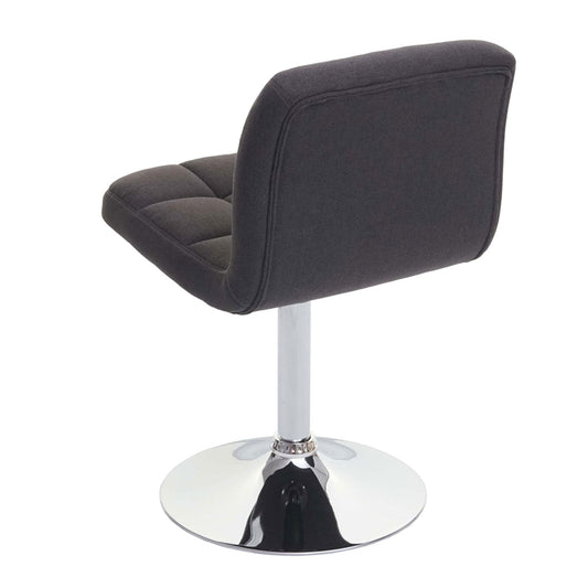 Cosmo Casa - Set van 2 eetkamerstoelen Kavala - Draaiende keukenstoel - Stof textiel - Donkergrijs - Chroom