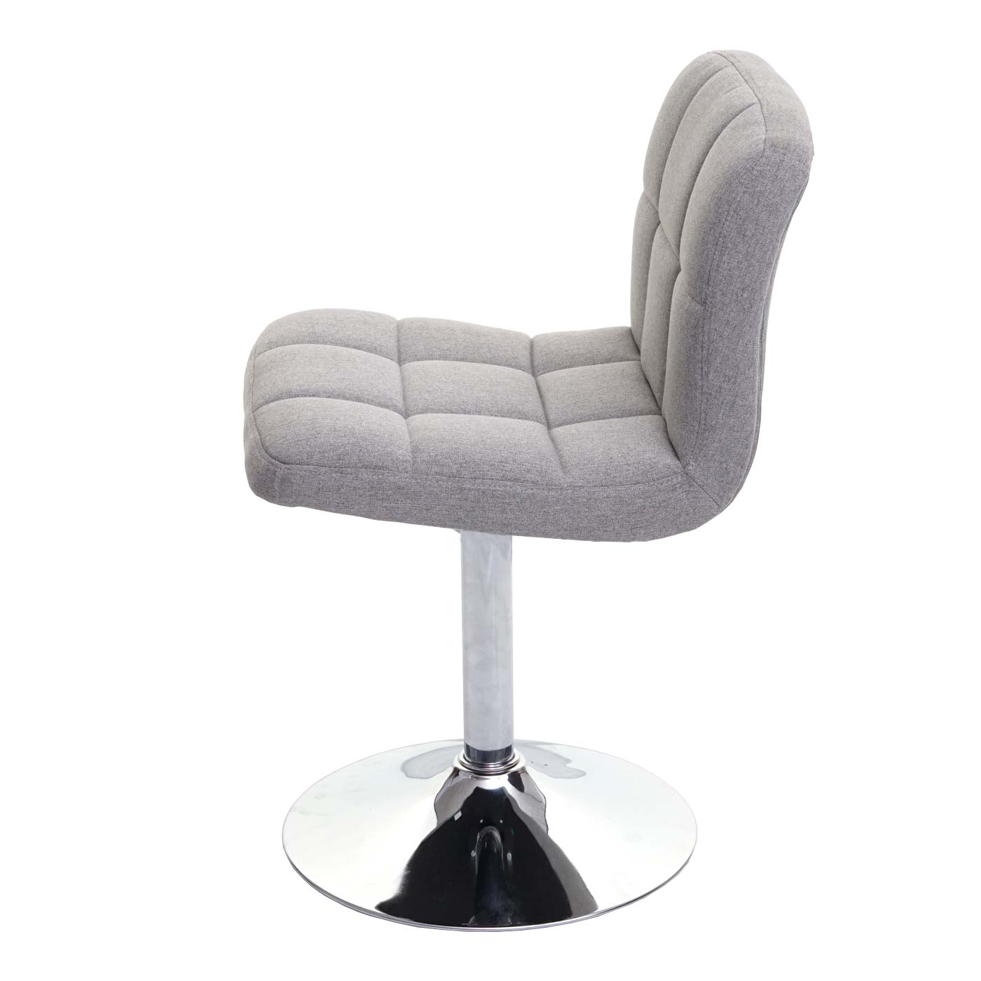 Cosmo Casa - Set van 2 eetkamerstoelen Kavala - Draaiende keukenstoel - Stof textiel - Lichtgrijs - Chroom