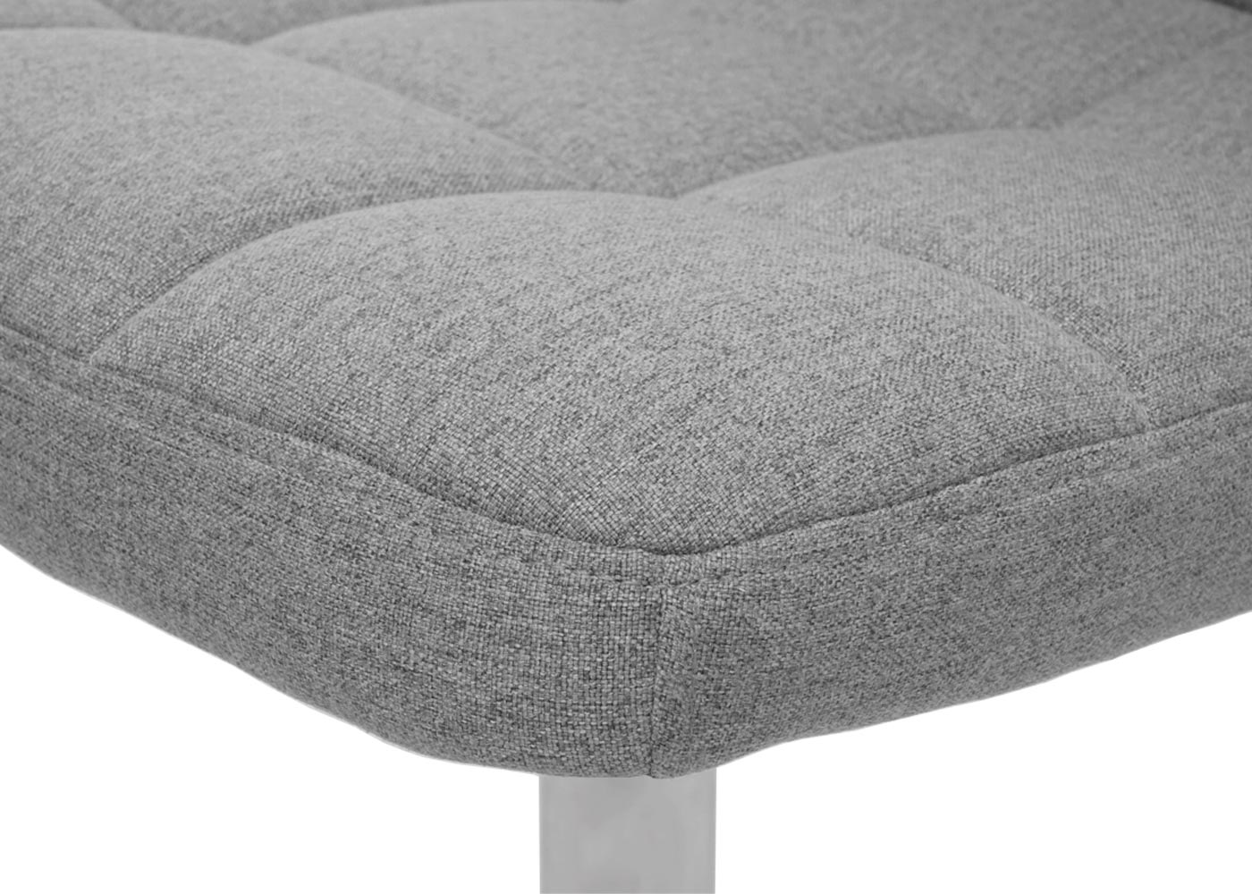 Cosmo Casa - Set van 2 eetkamerstoelen Kavala - Draaiende keukenstoel - Stof textiel - Lichtgrijs - Chroom