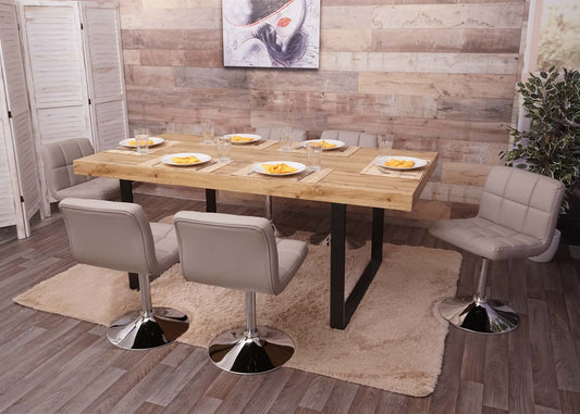 Cosmo Casa - Set van 2 Eetkamerstoelen Kavala - Draaibaar - Kunstleer - Taupe-grijs