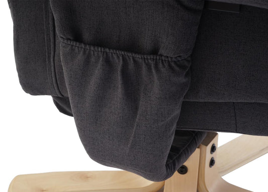 Cosmo Casa - Relaxfauteuil - TV-Stoel met Voetenbank - Stof - Donkergrijs