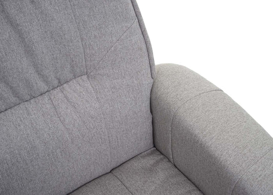 Cosmo Casa - Relaxfauteuil - TV-Stoel met Voetenbank - Stof - Lichtgrijs