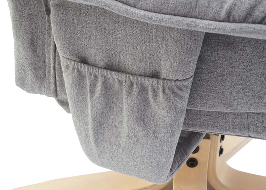 Cosmo Casa - Relaxfauteuil - TV-Stoel met Voetenbank - Stof - Lichtgrijs