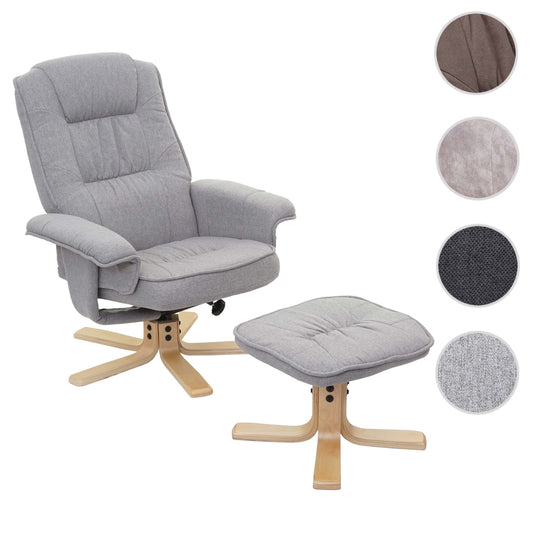 Cosmo Casa - Relaxfauteuil - TV-Stoel met Voetenbank - Stof - Lichtgrijs