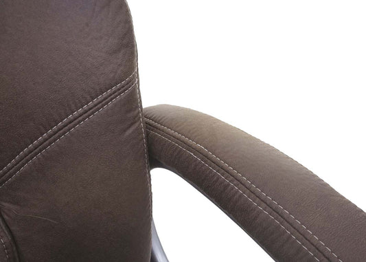 Cosmo Casa - Bureaustoel - Directiestoel - Bureaustoel - Stoftextiel - FSC-gecertificeerd - Bruine Suèdelook