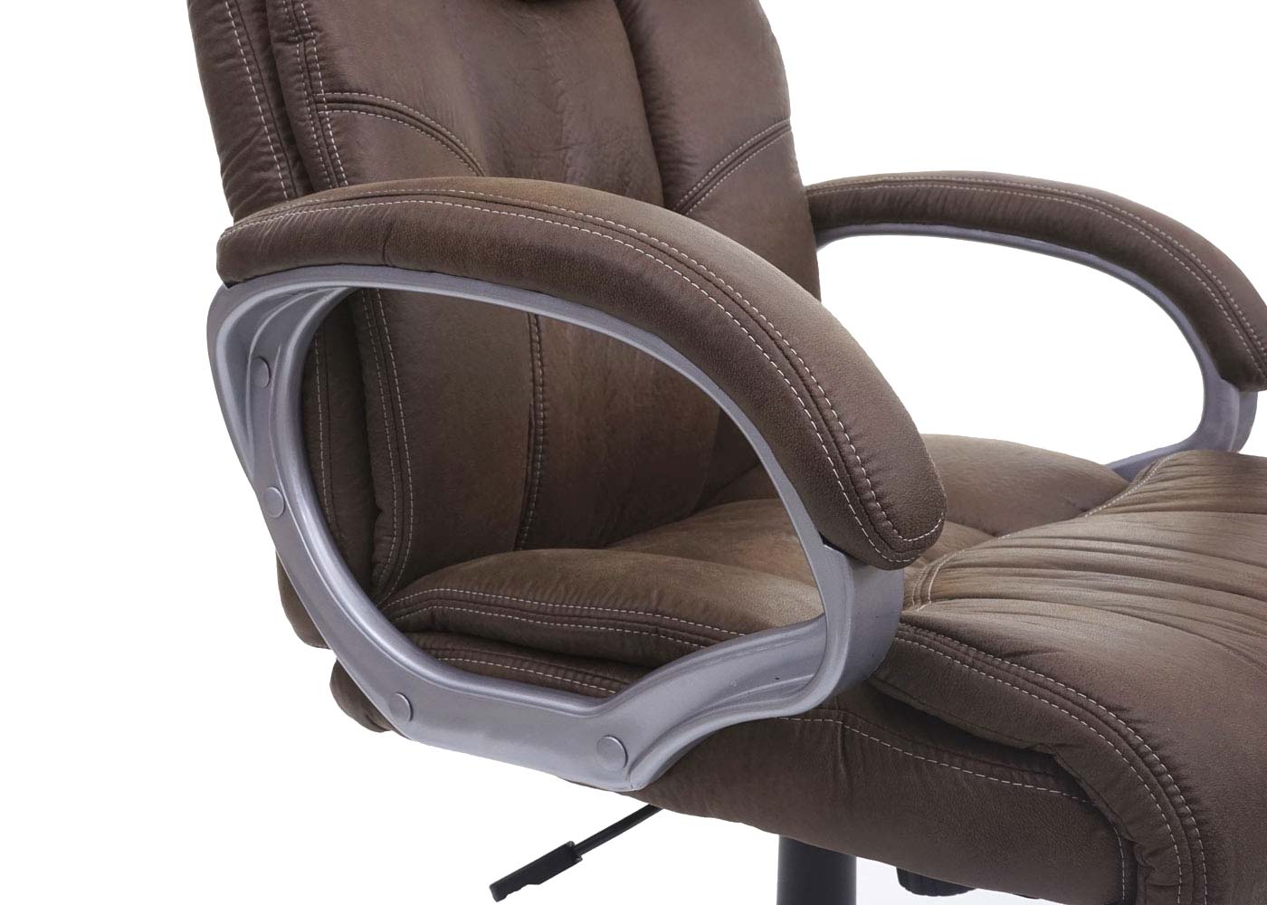 Cosmo Casa - Bureaustoel - Directiestoel - Bureaustoel - Stoftextiel - FSC-gecertificeerd - Bruine Suèdelook