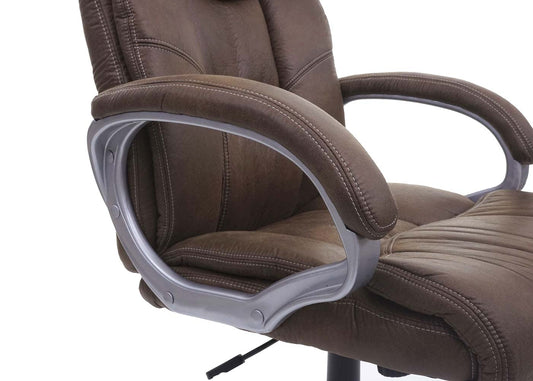 Cosmo Casa - Bureaustoel - Directiestoel - Bureaustoel - Stoftextiel - FSC-gecertificeerd - Bruine Suèdelook