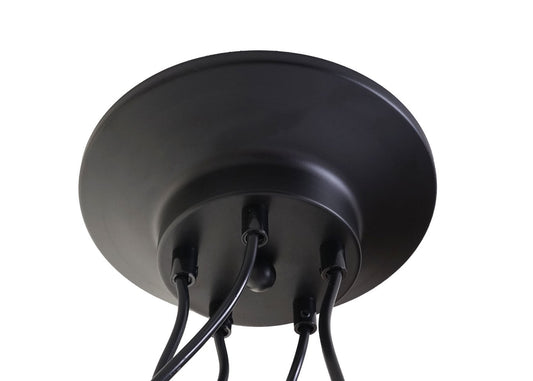 Cosmo Casa - Hanglamp - 5 lampenkappen - Metaal - Zwart - Kooikap