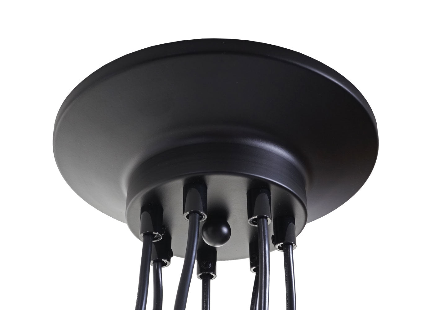 Cosmo Casa - Hanglamp - 7 lampenkappen - Metaal - Zwart - Kooikap