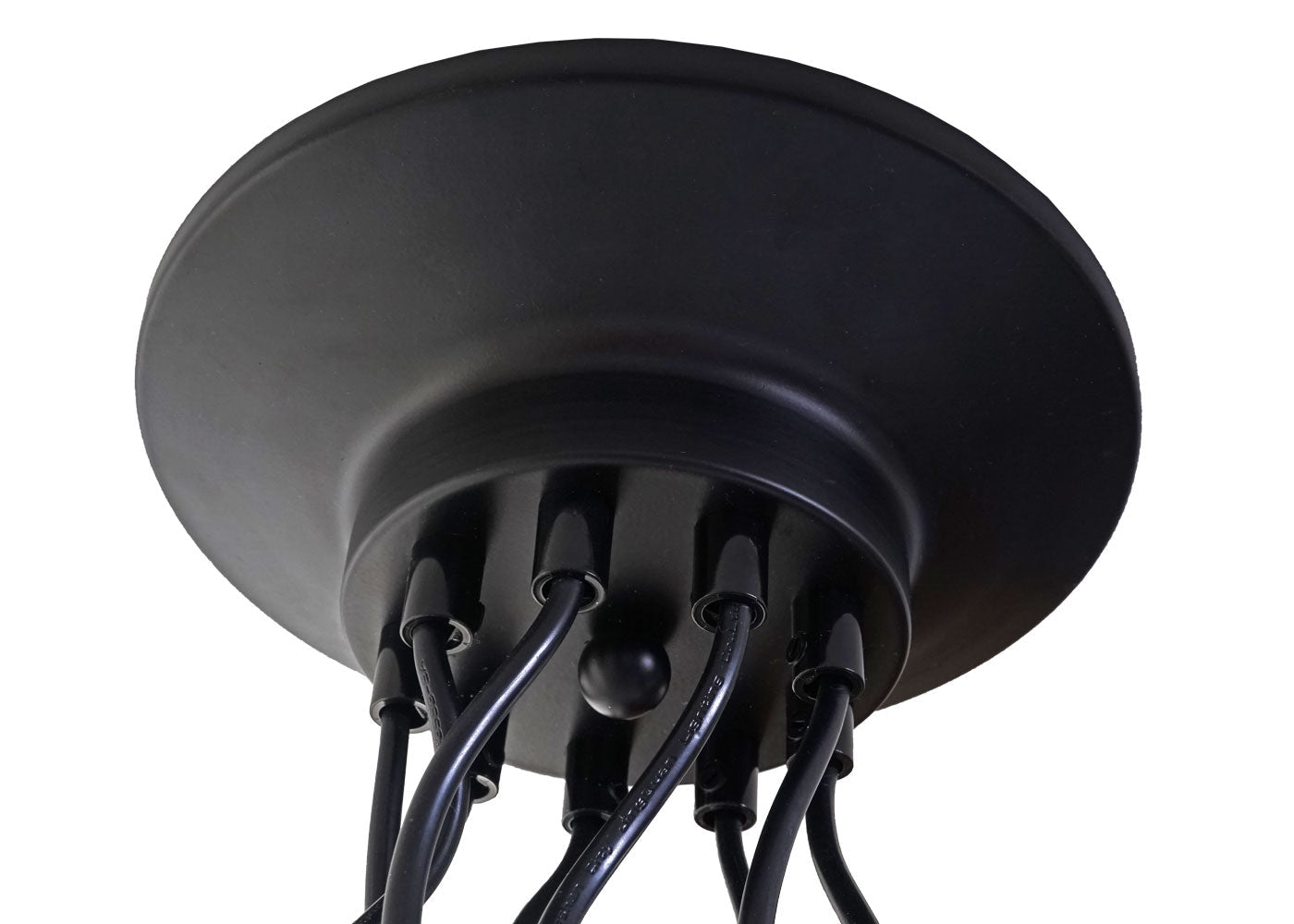 Cosmo Casa - Hanglamp - 9 lampenkappen - Metaal - Zwart - Kooikap