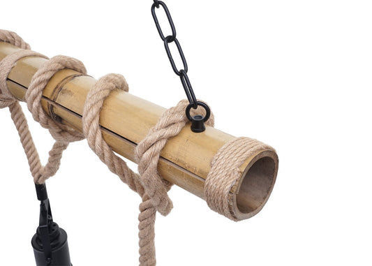 Cosmo Casa - Hanglamp - 3 spots - Bamboe en metaal - Zwart