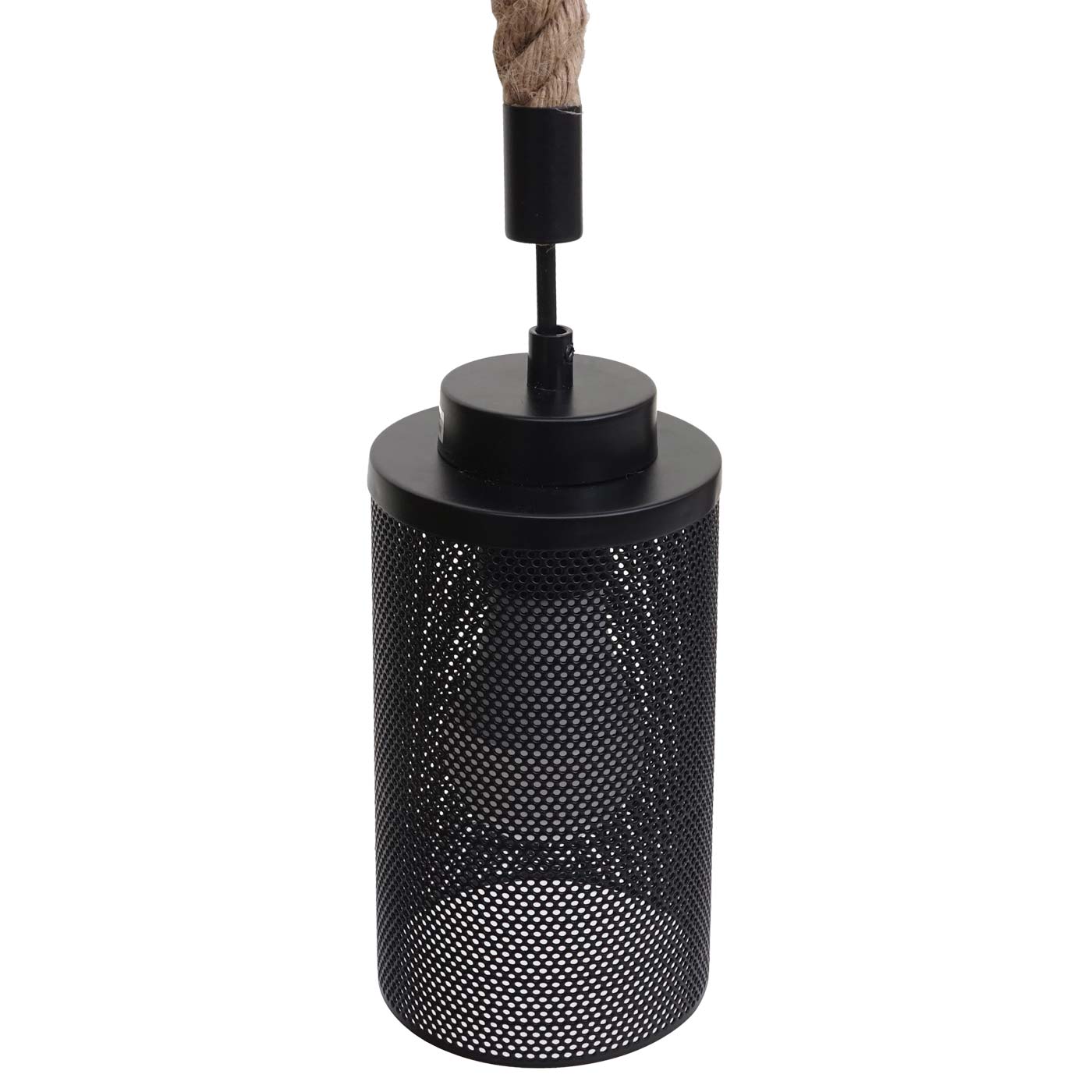 Cosmo Casa - Hanglamp - 3 lampenkappen - Bamboe en metaal - Zwart - Buisvorm