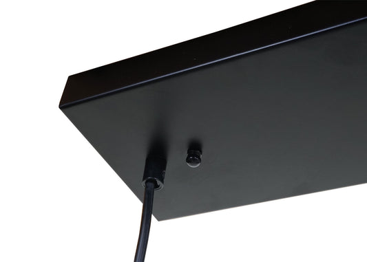 Cosmo Casa - Hanglamp - Vintage - Hout & Metaal - Zwart - 5 lampenkappen met traliewerk