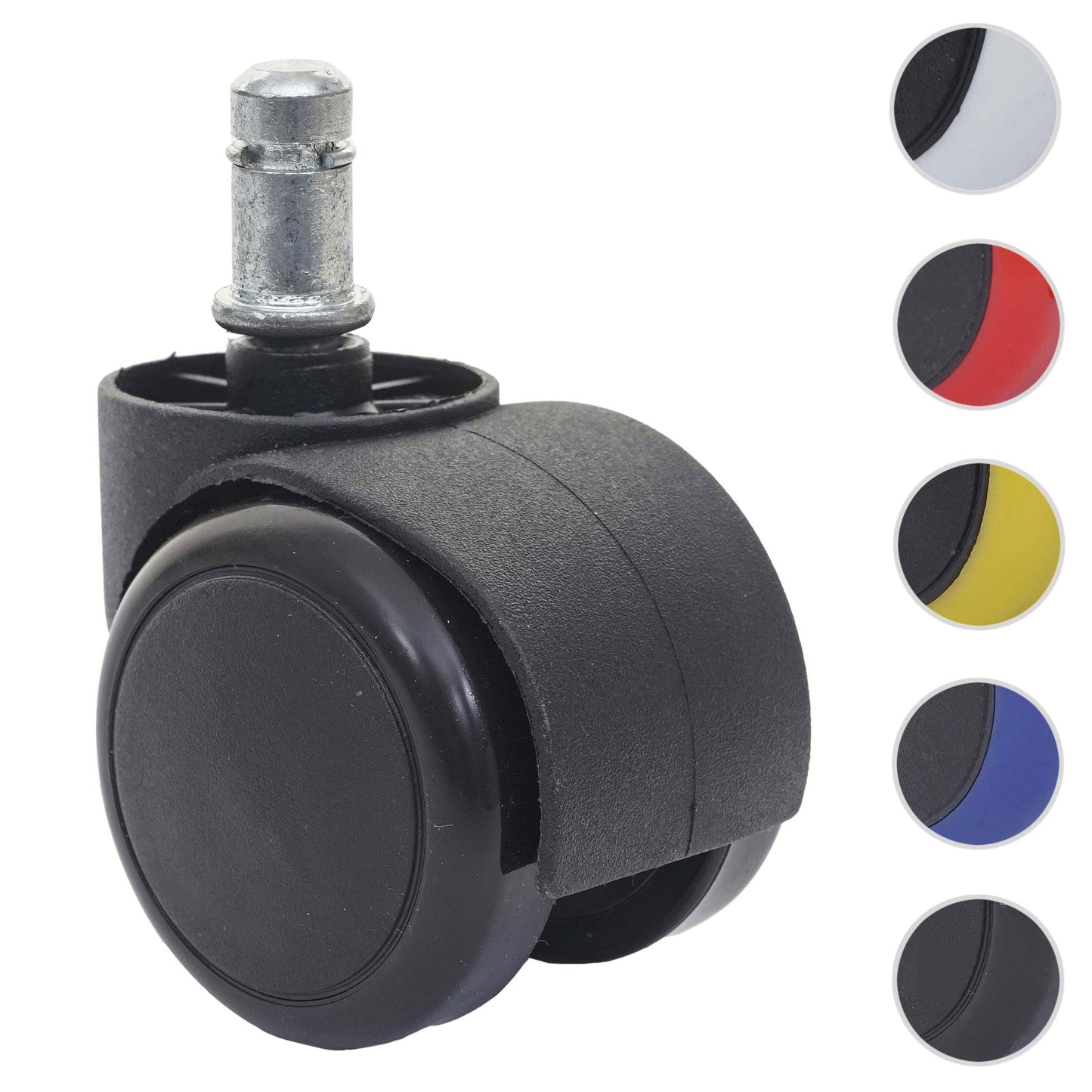 Cosmo Casa - Set Stoelwielen - Harde Vloer - Kunststof - Zwart - Draagkracht Hoog