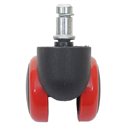 Cosmo Casa - Set Stoelwielen - Harde Vloer - Kunststof - Rood - Draagkracht Hoog