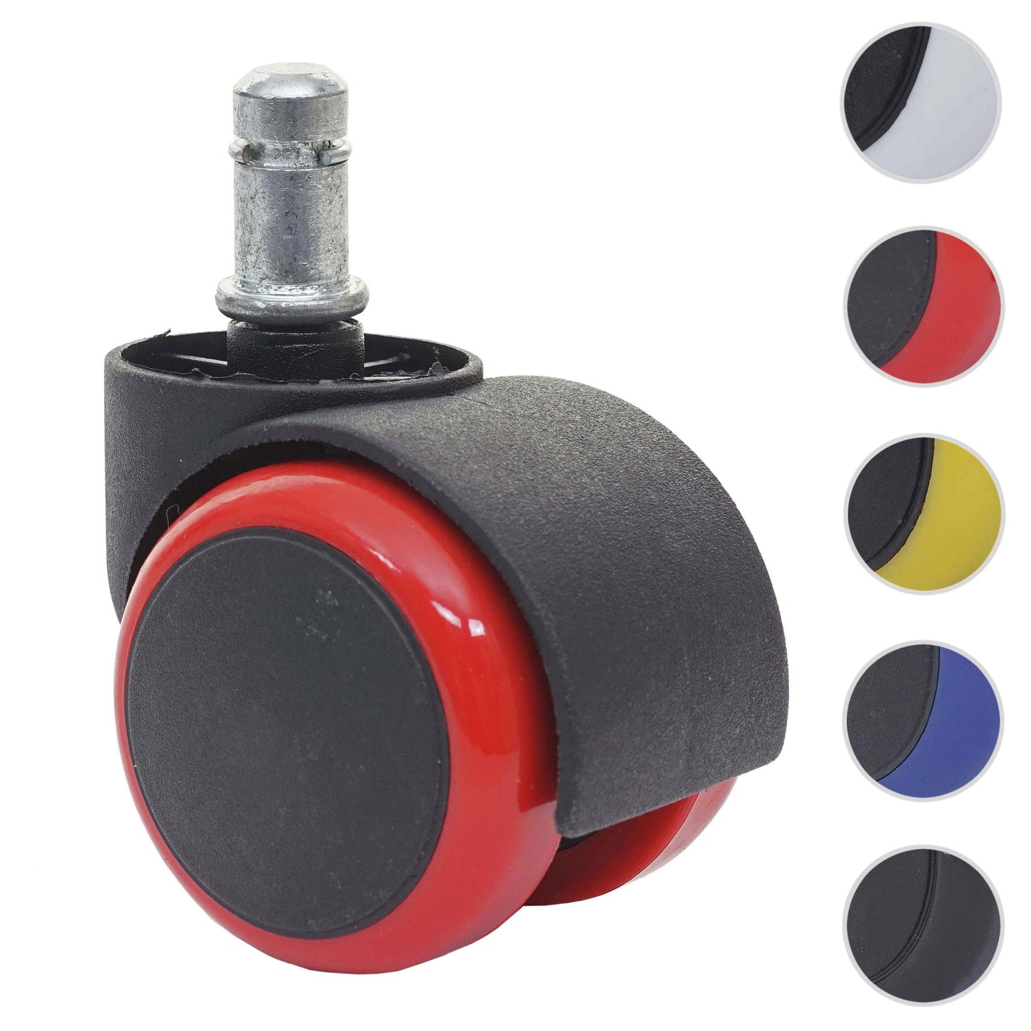 Cosmo Casa - Set Stoelwielen - Harde Vloer - Kunststof - Rood - Draagkracht Hoog