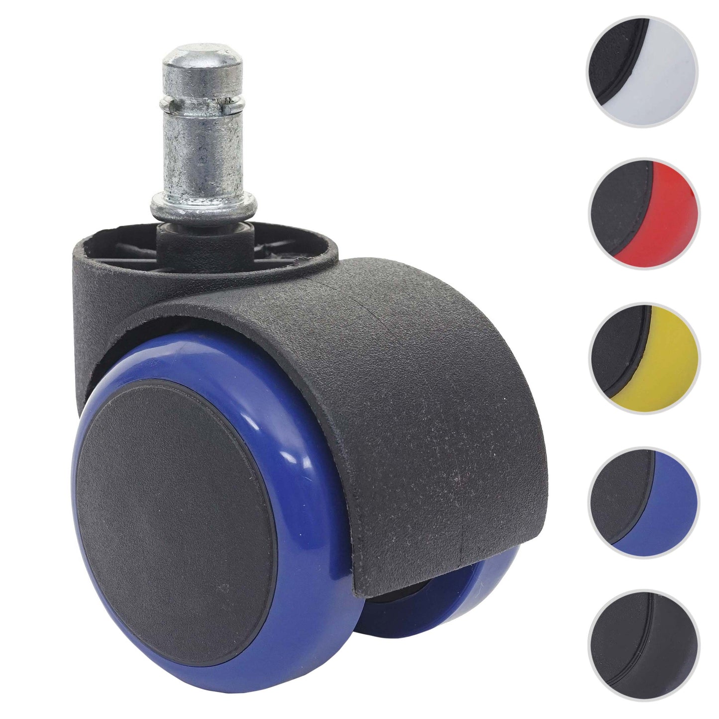 Cosmo Casa - Set Stoelwielen - Harde Vloer - Kunststof - Blauw - Draagkracht Hoog