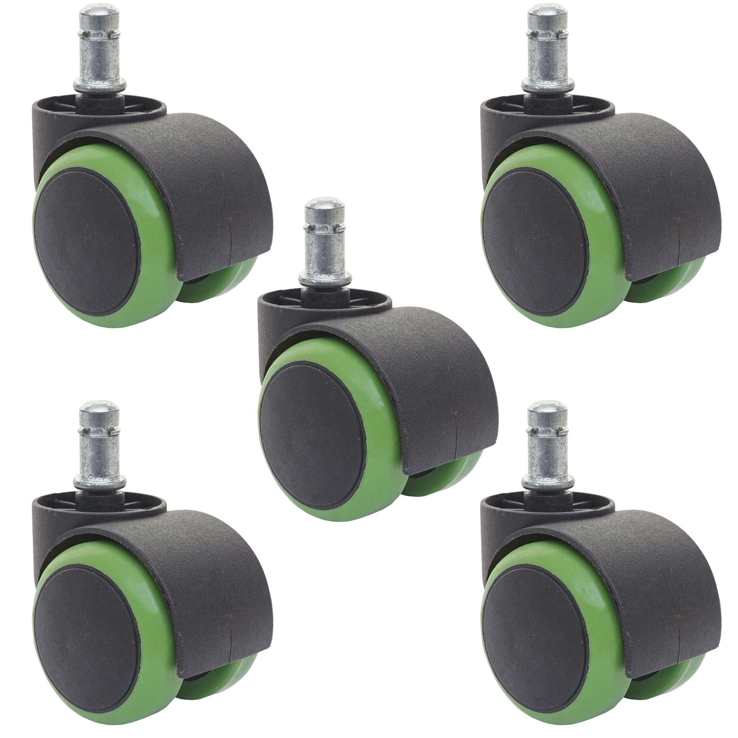 Cosmo Casa - Set Stoelwielen - Harde Vloer - Kunststof - Groen - Draagkracht Hoog