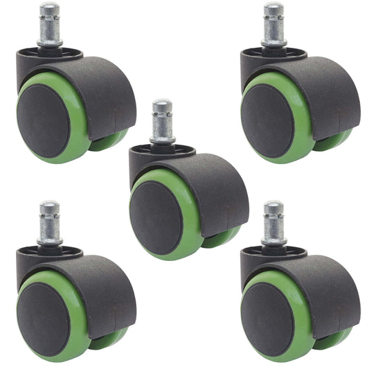 Cosmo Casa - Set Stoelwielen - Harde Vloer - Kunststof - Groen - Draagkracht Hoog