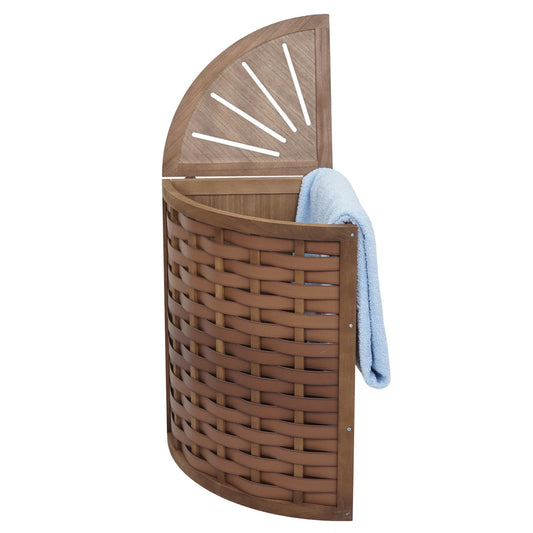 Cosmo Casa - Hoekwasmand - Inklapbaar - Bamboe - Bruin - 66×53×38 cm