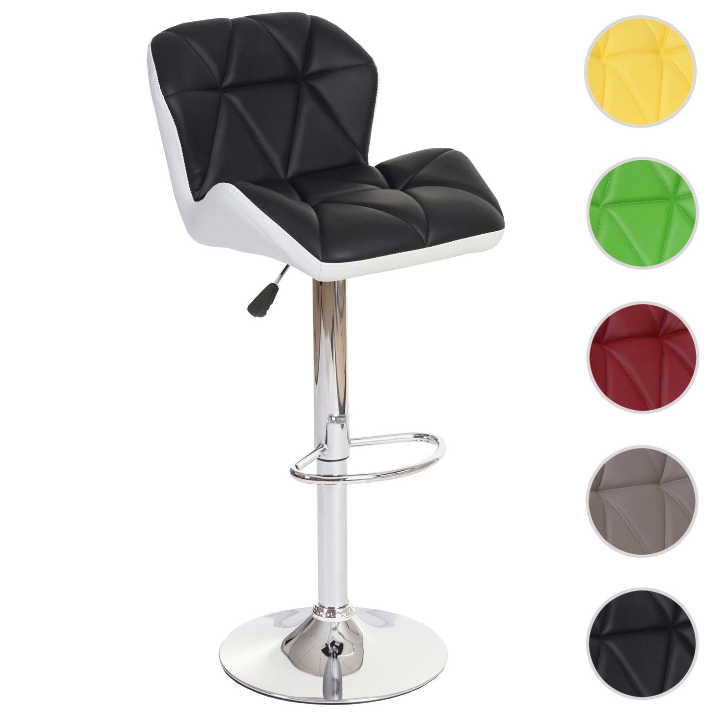 Cosmo Casa - Barkruk - In hoogte verstelbaar - Kunstleer - Zwart