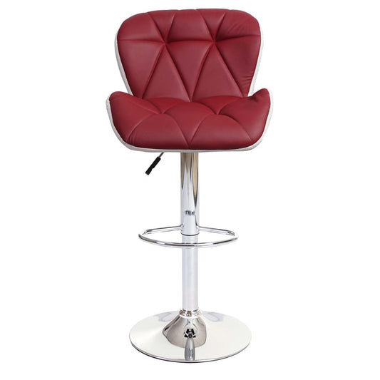 Cosmo Casa - Barkruk - In hoogte verstelbaar - Kunstleer - Bordeauxrood