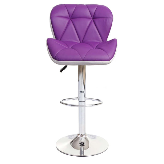 Cosmo Casa - Barkruk - In hoogte verstelbaar - Kunstleer - Paars