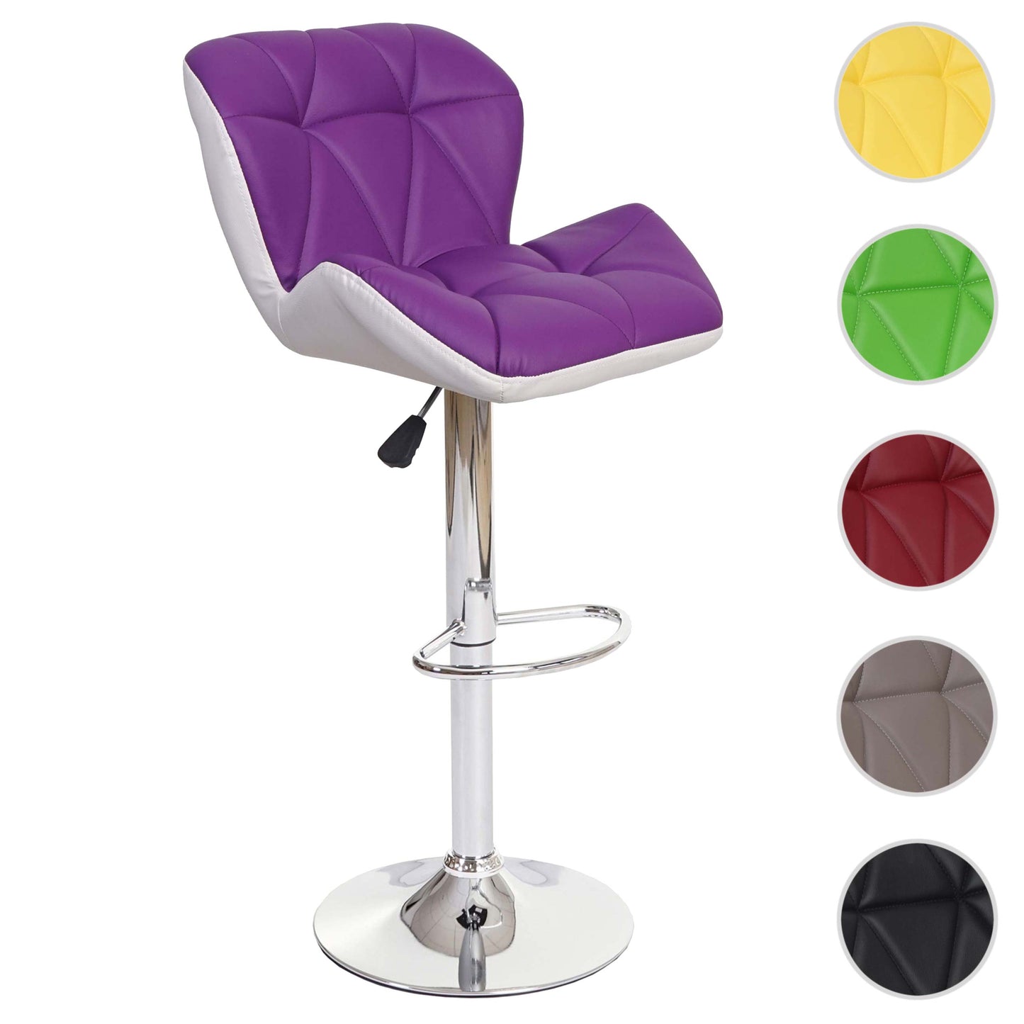 Cosmo Casa - Barkruk - In hoogte verstelbaar - Kunstleer - Paars