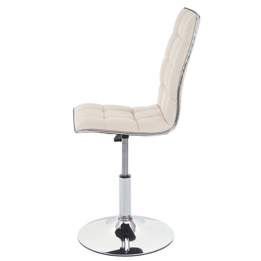 Cosmo Casa - Eetkamerstoel - In Hoogte Verstelbare Keukenstoel - Kunstleer - Crème