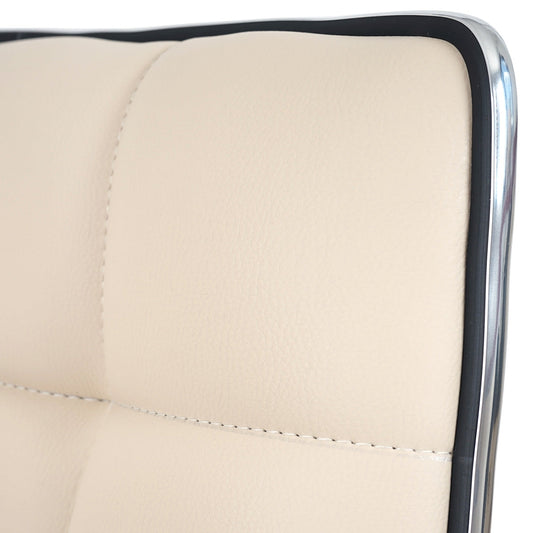 Cosmo Casa - Eetkamerstoel - In Hoogte Verstelbare Keukenstoel - Kunstleer - Crème